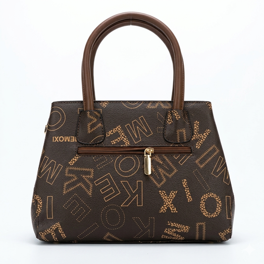 Elegant Brown Printed Women’s Handbag
