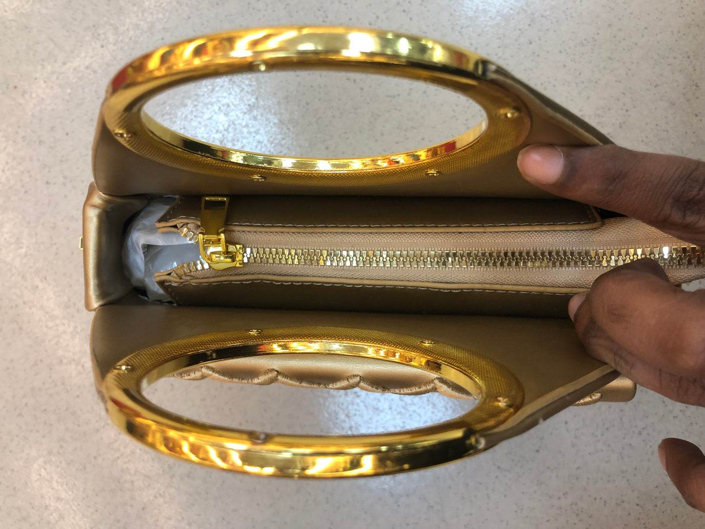 Elegant Embroidered Ring-Handle Handbag for Women