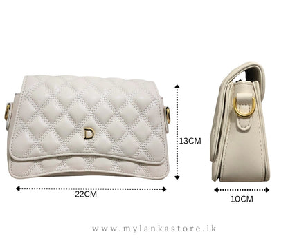 Luxury Quilted Crossbody Handbag with Gold Chain Strap – Compact & Stylish