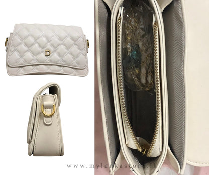 Luxury Quilted Crossbody Handbag with Gold Chain Strap – Compact & Stylish