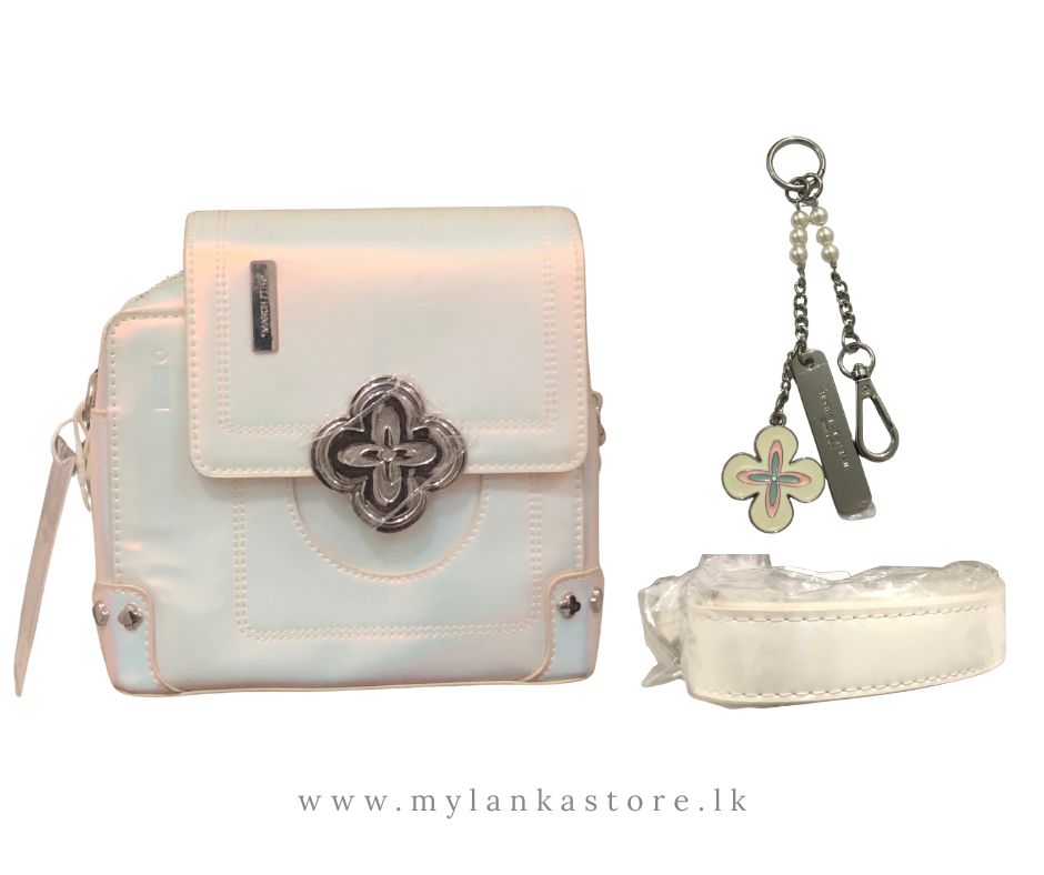 (AAA) Luxury White Crossbody Bag for Women – Designer Handbag with Charm & Adjustable Strap