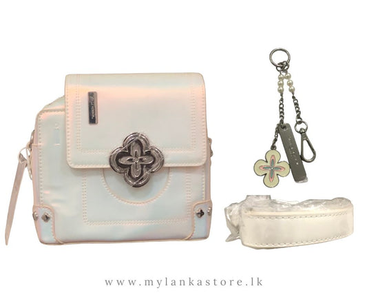 (AAA) Luxury White Crossbody Bag for Women – Designer Handbag with Charm & Adjustable Strap