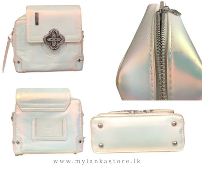 (AAA) Luxury White Crossbody Bag for Women – Designer Handbag with Charm & Adjustable Strap