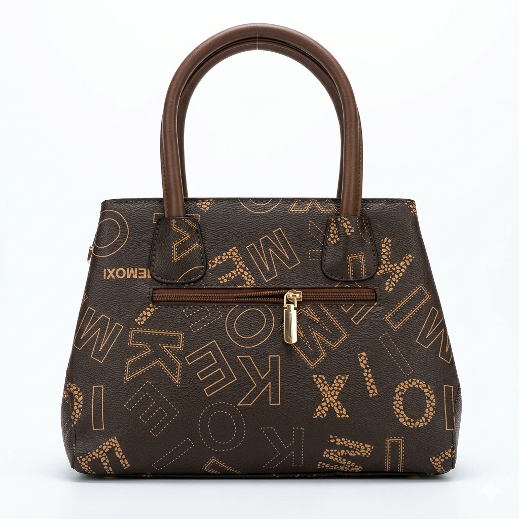 Elegant Brown Printed Women’s Handbag