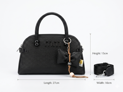 Elegant Woven Bow Handbag – Structured Mini Tote for Women