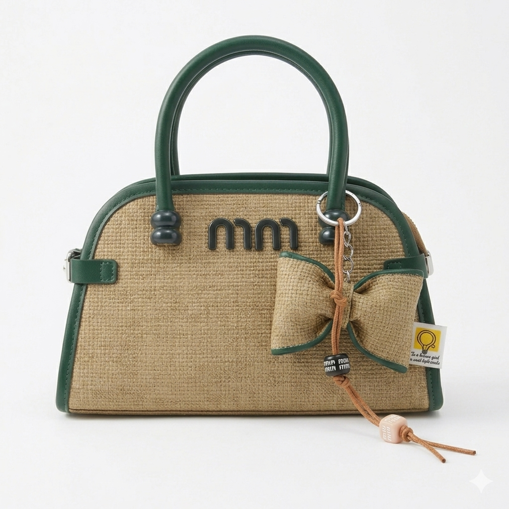 Elegant Woven Bow Handbag – Structured Mini Tote for Women