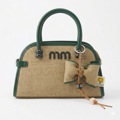 Elegant Woven Bow Handbag – Structured Mini Tote for Women