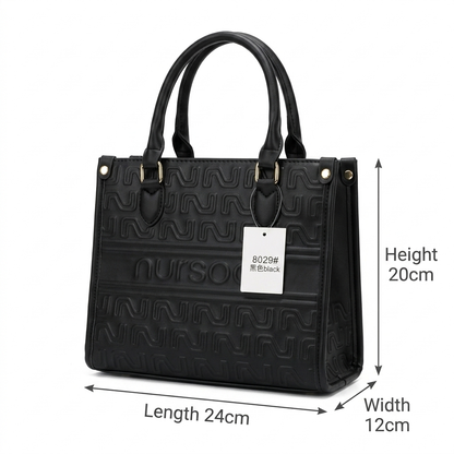 Elegant Embossed Leather Tote Bag for Women