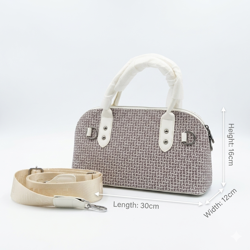 Chic Monogram Pattern Top-Handle Satchel | Versatile Crossbody Bag