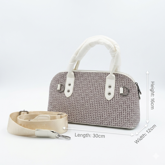 Chic Monogram Pattern Top-Handle Satchel | Versatile Crossbody Bag